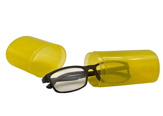 Yellow Translucent Plastic 15.5cm Custom Glasses Cases