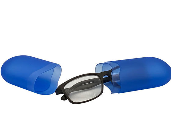 Capsule Plastic Glasses Case , Custom Logo Eco Friendly Glasses Case