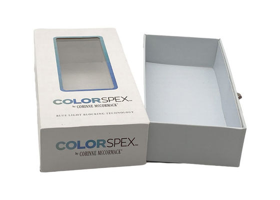 White Coated Cardboard Sunglasses Box With Transparent Window