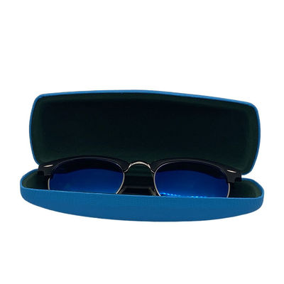 Cute Blue Leather Wrapped 16.2cm Hard Clamshell Sunglasses Case