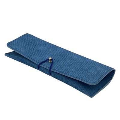 Blue 28mm Oem Logo Leather Glasses Case Portable Durable Soft Sunglasses Pouch Slim
